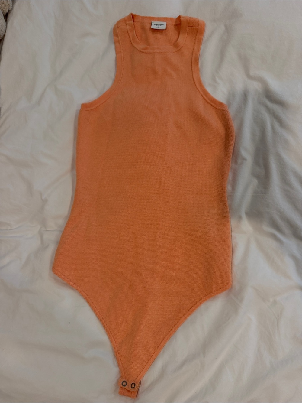 Abercrombie & Fitch Peach Orange Sleeveless Ribbed Bodysuit